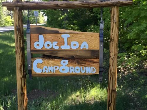 Entrance sign at JoeIda Campground