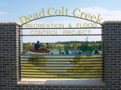 Rendering of entrance sign at Dead Colt Creek Recreation Area