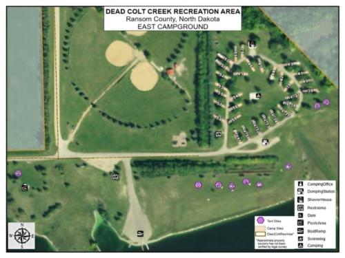 Map of RV space at site 	Dead Colt Creek Recreation Area