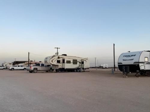 Parked trailer's at site Midland East RV Park