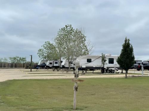Trailer's parked at site East Austin RV Park