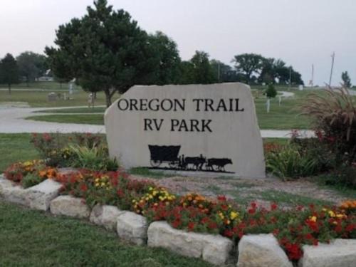 Entrance sign at Oregon Trail RV Park - Westmoreland