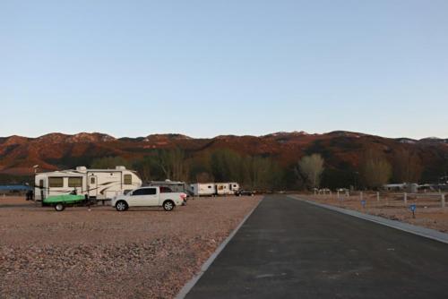 Parked RV at site Painted Hills RV Resort