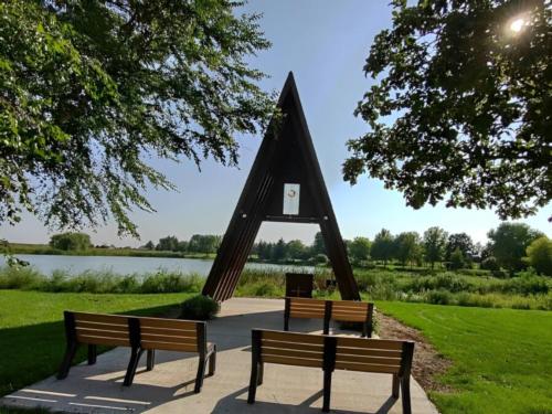 Seating area at site Wilder Park