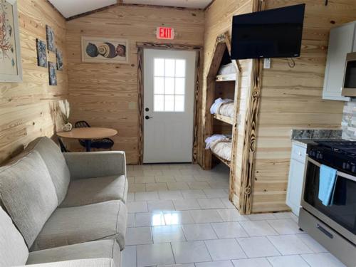 Inside of a cabin at Pirate's Cove RrrrV Resort