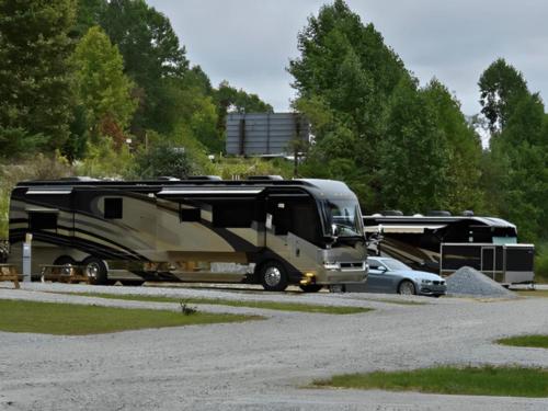 Parked RV's at Boylston Creek RV Park and Cabins
