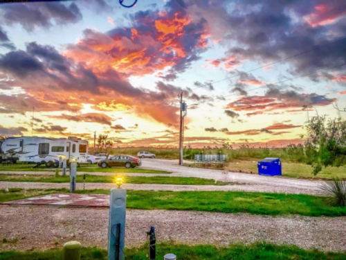 RV in site at West Texas Friendly RV Park