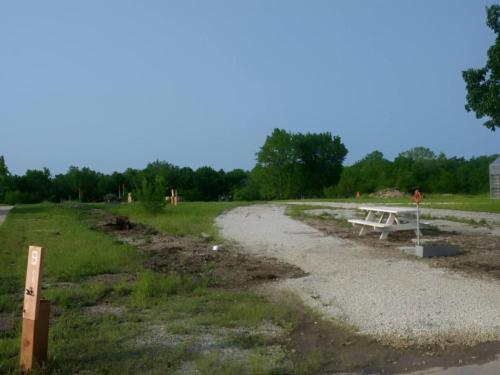 Open RV space at site Powell's Creekside Haven