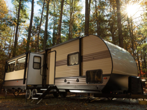 Camper among the trees at Tahuya Adventure Resort