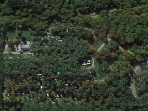 Aerial view of park at Tamarack Campgrounds