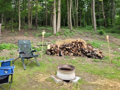 Fire pit at site Tamarack Campgrounds