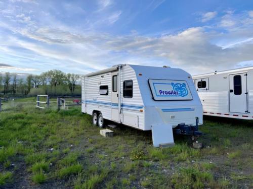 Trailer parked at site HAPI Trails Ranch