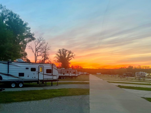 Sites during sunset at Stillwater RV Resort