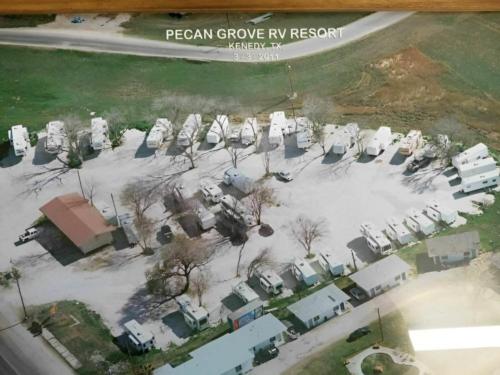 Overhead view of Pecan Grove RV Park - Kenedy