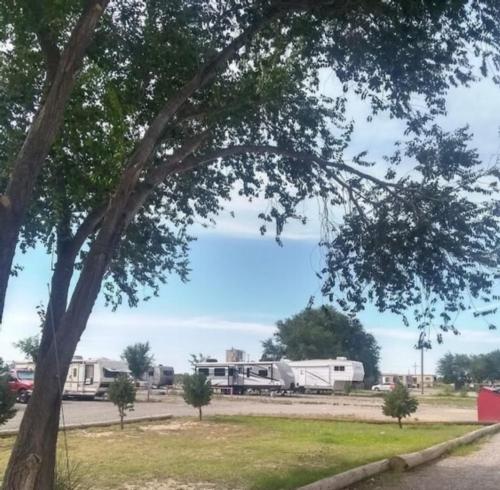 View of RVs at campground