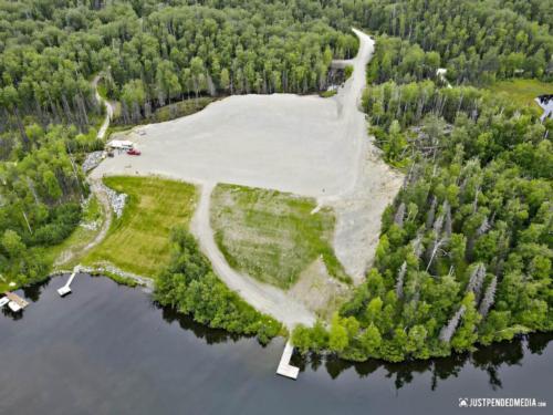 Aerial view of the grassy sites