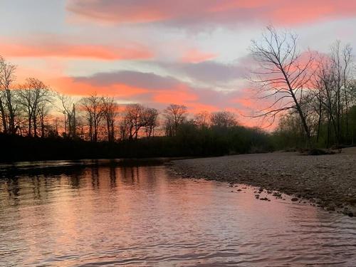 Sunset over the lake at Broken Arrow Campground