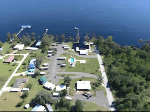 Overhead view of Crescent Fish Camp