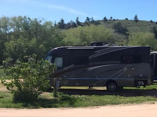 Parked RV at site Gordon Creek RV Park