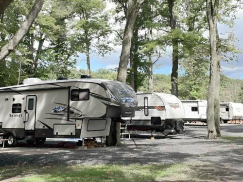 Trailer's parked at site Hartman Center Campground