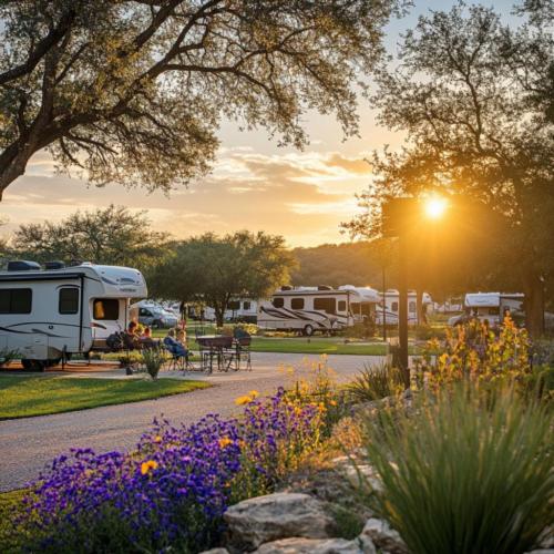 Parked RV's at site North by Northwest RV Park