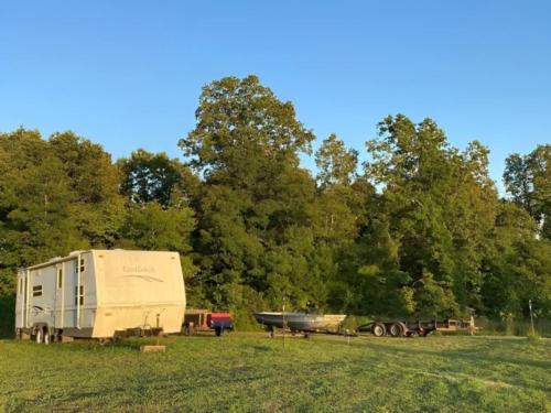 Parked trailer at site Cedar Ridge RV Park & Storage