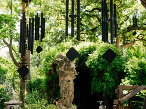 Wind ornaments at site Krause Springs