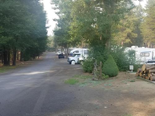 Parked RV's at site Crescent RV Park