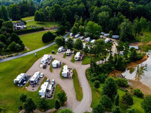 RV's parked at site Cove Ridge Marina and Resort