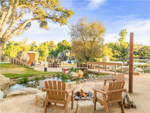 Chairs around a fire pit