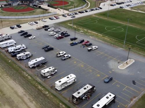 Parked RV's at site Ouachita Sportsplex
