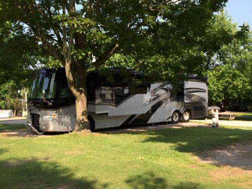 Parked RV at site Cedar Lake Family Campground