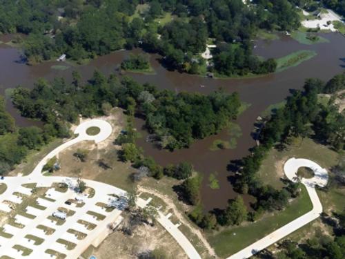 Overhead view at site The Retreat RV Resort & Camping