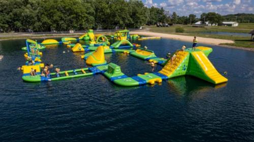 Water play area at site Warrens Lodging