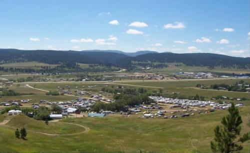 Aerial shot of sites at Eagles Landing Campground