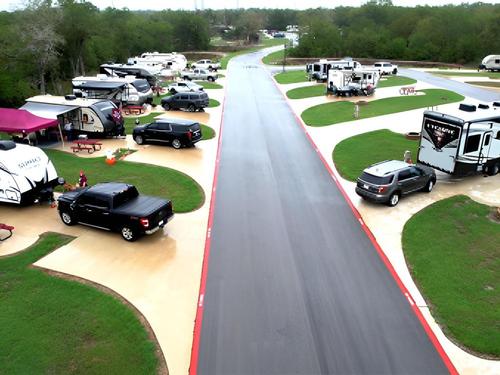 New paved roads at Great Escapes RV Resort Bryan College Station