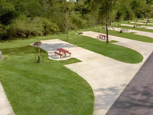 Paved sites at Great Escapes RV Resort Bryan College Station