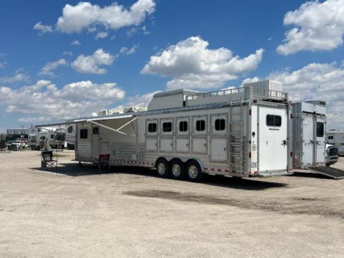 Horse trailer parked at Sandhills Global Event Center