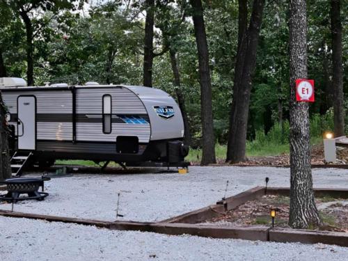 Parked trailer at site Marina Del Rey Resort