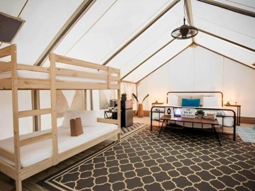 Inside a glamping tent at site Timberline Glamping at Lake Lanier - Shady Grove