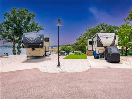 Trailers in sites at Millstone Marina and RV Resort