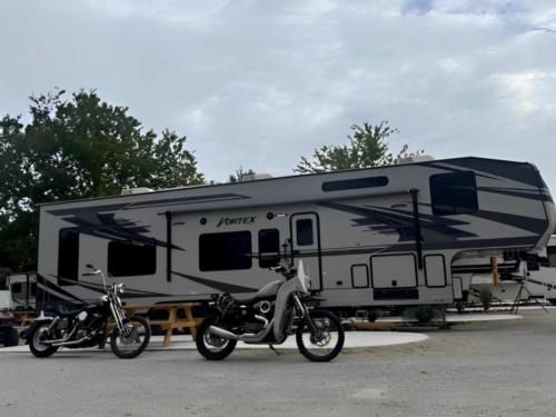 Trailer parked at Route 62 Motor Resort
