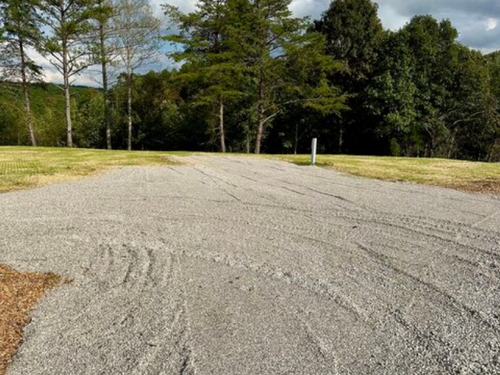 Gravel roads at Rustling Pines Campground