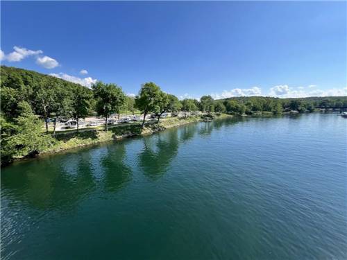 Waterfront aerial view at Lakeshore RV Park