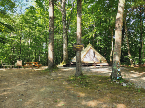 Glamping tent at Martin Stream Campground