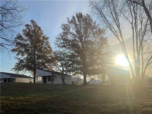 Rental cabins at sundown