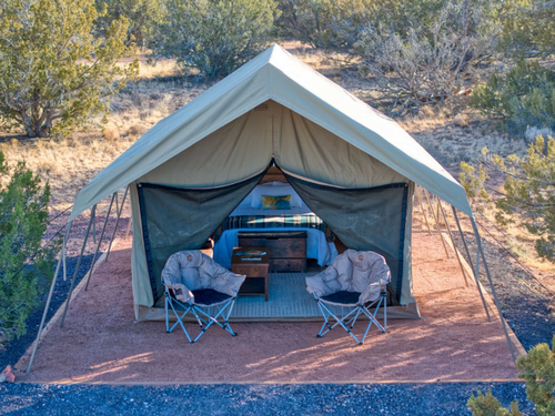A glamping tent at Wyldstay Grand Canyon