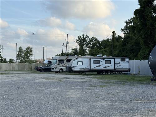 Variety of RVs parked at sites