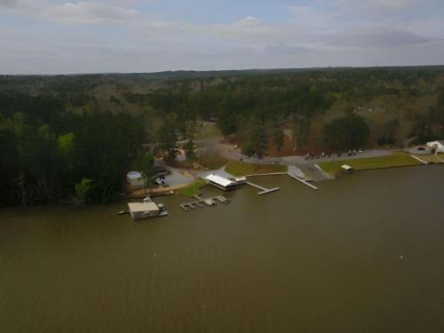 Overhead view at site Higgins Ferry Park
