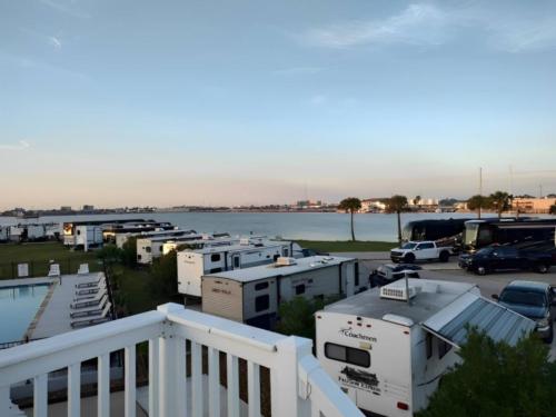 Parked trailer's at Galveston RV Resort & Marina